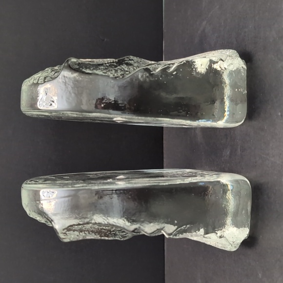 VGT,Clear Art Glass Pilgrim Owl Bookends. - Picture 2 of 8